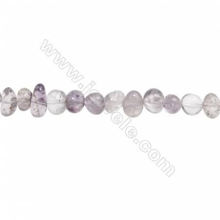 Perles Améthyste en forme irrégulière sur fil Taille 6~7mm x8~10mm trou 1mm x1fil 15~16"