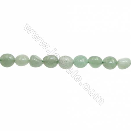 Natural Green Aventurine Beads Strand, Irregular, Size 7~8mm x8~9mm, Hole 1mm, 15~16"/piece