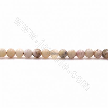 Cordons de perles d'opale blanche naturelle, rondes, diamètre 3mm, trou 0.7mm, 15~16"/cordeau