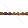 Cordons de perles d'opale verte naturelle, ovale plat, taille 8x12mm,  trou 1mm, 15~16"/cordeau