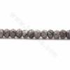 Rouleaux de perles de jaspe photo gris naturel, Abacus (facettes), taille 4x6mm, trou 1.2mm, 15~16"/rangée