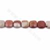 Rangs de perles de jaspe naturel Noreena, carré à facettes, taille 12x12mm,trou 1.2mm, 15~16"/rangée