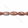 Rouleaux de perles de jaspe naturel Noreena, Ovale plat (à facettes), taille 30x15~39x29mm, épaisseur 6~8mm, trou 1.2mm, 15~16"/