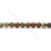 Rangées de perles de jaspe rhyolite naturel, facettes rondes, taille 4~18mm, trou 0.9~1.2mm, 15~16"/rangée