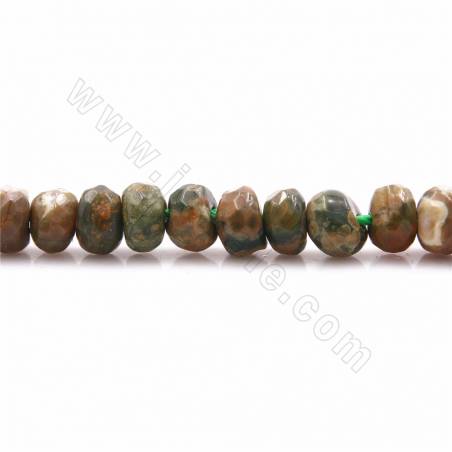 Natural Rhyolite Jasper Faceted Abacus Beads Strand Size 4x6mm Hole 1mm 15~16"/Strand