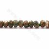 Fili di perle di diaspro riolite naturale, abaco (sfaccettato), dimensioni 4x6mm, foro 1mm, 15~16"/filo