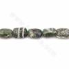 Natürliche grüne Zebra Jaspis Perlen Stränge, Rechteck, Größe 10X14mm, 15 ~ 16 "/ Strang
