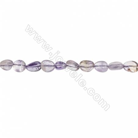 Perles Améthyste couleur violette claire  en forme irrégulière sur fil Taille 4~5mm x8~12mm trou 1mm x1fil 15~16"