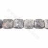 Rouleaux de perles en pierre naturelle d'oeil d'aigle, carrées (facettes), taille 30x30~40x40mm, épaisseur 8mm, trou 1.2~1.5mm,