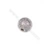 Perle brillante boule en argent 925  8mm X 20pcs Diamètre de trou 1.5mm