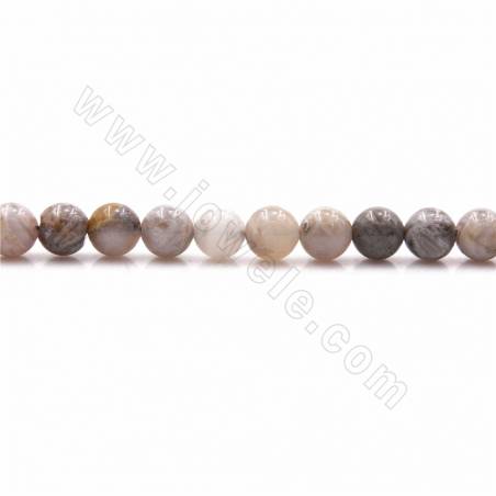 Rouleaux de perles d'agate en dentelle violette naturelle, rondes, diamètre 4mm, trou 0.9mm, 15~16"/ruban