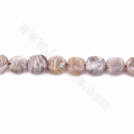 Rouleaux de perles d'agate en dentelle violette naturelle, carrés, taille 12x12mm, trou 1.2mm, 15~16"/rangée