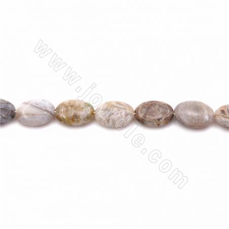 Natural Purple Lace Agate Beads Strand Flat Oval Size 10x14mm Hole 1.2mm 39-40cm/Strand