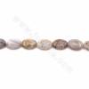 Rouleaux de perles d'agate en dentelle violette naturelle, ovale plat, taille 10x14mm, trou 1.2mm, 15~16"/rangée