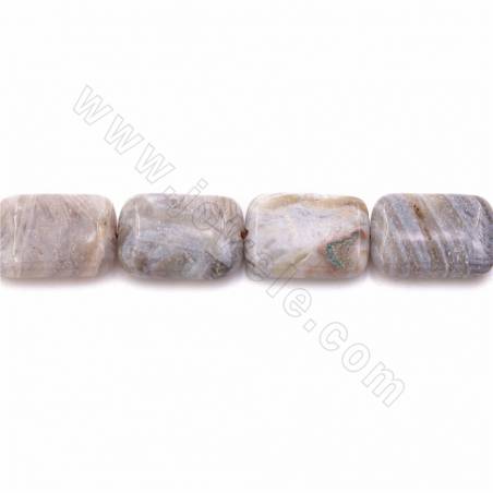 Rouleaux de perles d'agate en dentelle violette naturelle, Rectangle, Taille 14x19mm, Trou 1.2mm, 15~6"/rangée
