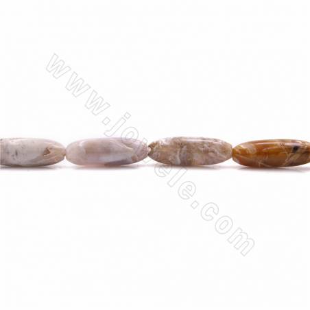 Fili di perline di agata naturale viola, riso, dimensioni 10x29mm, foro 2 mm, 15~16"/filare