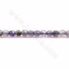 Perles d'Iolite Naturelle, Ronde à Facettes, Taille 3mm, Trou 0.7mm, 15~16"/cordeau