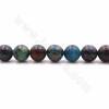 Perles d'azurite naturelle en collier, rondes, taille 12mm, trou 1.2mm, 15~16"/cordeau
