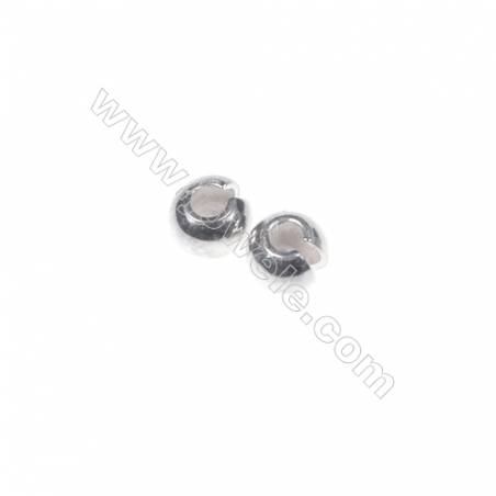 Sterling silver crimp beads, 3mm, x 200pcs, hole 1.3 mm