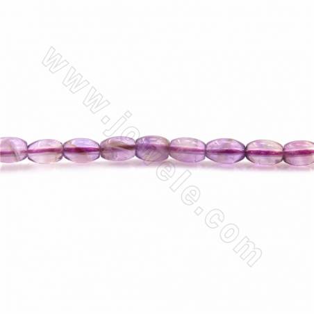Rouleaux de perles d'améthyste naturelle, baril, taille 4x6mm, trou 0.9mm, 15~16"/rangée