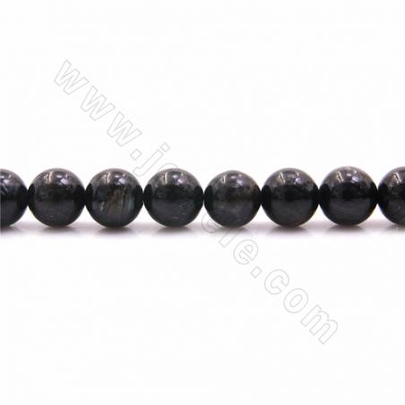 黑閃光石串珠 圓形 直徑10毫米 孔徑1.2毫米 長度39-40厘米/條