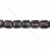 Fili di perle di labradorite nera naturale, quadrate, dimensioni 11x11 mm, spessore 5 mm, foro 1,2 mm, 15~16"/filare