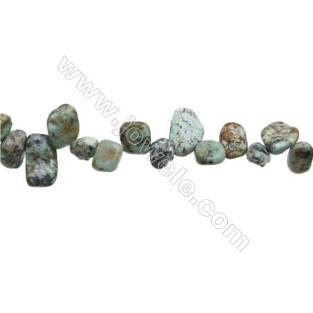 Afrikanische Türkise Perlenkette  ca. 4~6 x 9~13mm  Durchmesser des Loch ca. 1mm x 1 Strang 15~16"