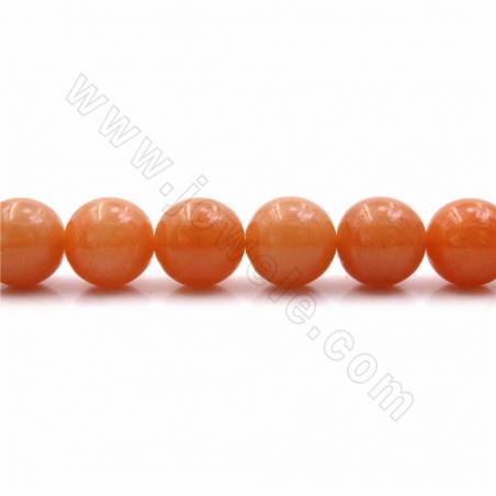Perles d'aventurine rouge naturelle en fils, rondes, taille 16mm, trou 1.2mm, 15~16"/film