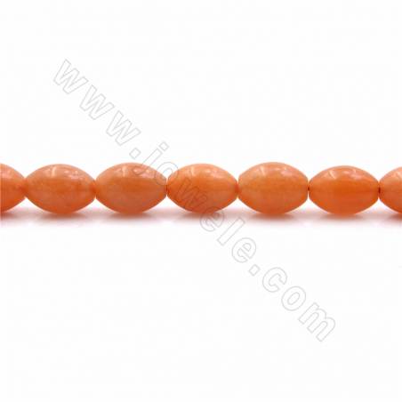 Perles d'aventurine rouge naturelle en brin, baril, taille 8x12mm, trou 1.2mm, 15~16"/brin