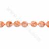 Natural Orange Calcite Beads Strand Flat Round Diameter 15~30mm Thickness  5~8mm Hole 1.2mm 15~16"/Strand