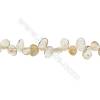 Perles Citrine en forme irrégulière sur fil Taille 4~7mm x8~16mm trou 1mm x1fil 15~16"