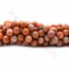 Natural Orange Calcite Beads Strands, Round, Diameter 12~14mm, Hole 1.2mm, 15~16"/strand
