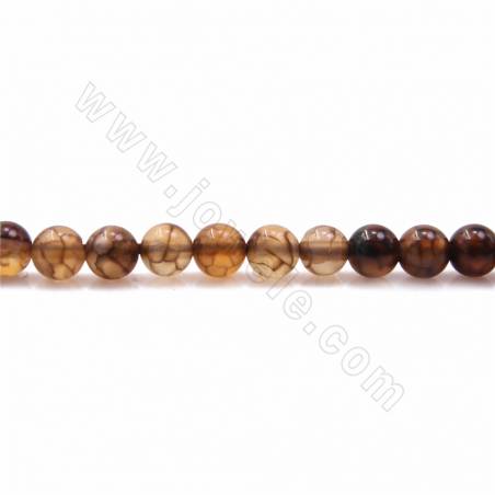 Natural Dragon Veins Agate Round Beads Strands Size 4mm Hole 0.9mm 39-40cm/Strand
