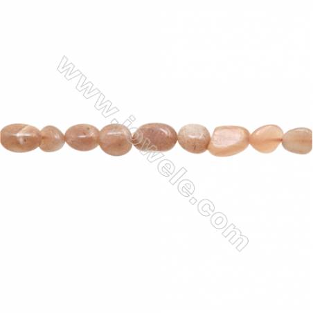 Natural Orange Moonstone Beads Strand  Irregular  Size 6~7x8~10mm  hole 1mm 15~16" x 1strand