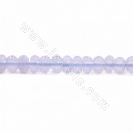Natürliche blaue Chalcedonperlen Stränge, Abakus, Größe 4x6 mm, Loch 0,9 mm, 15 ~ 16 "/ Strang