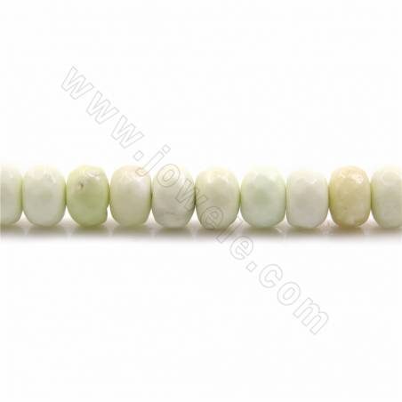 Fili di perle di giada naturale al limone, abaco sfaccettato, dimensioni 5x8 mm, foro 0,9 mm, 15~16"/filiale