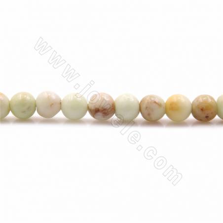 Collier de perles en jade citron naturel, rondes, taille 4mm, trou 0.9mm, 15~16"/cordeau