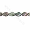 Perles d'émeraude naturelle, perles plates (torsadées), taille 30x22~39x30mm, épaisseur 6~8mm, trou 1.2mm, 15~16"/cordeau
