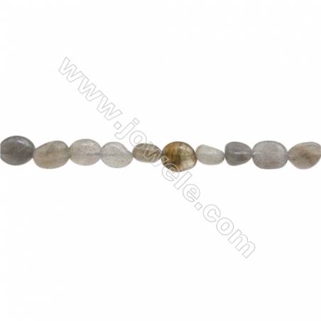 Natural Labradorite Beads Strand  6~8mm x 7~9mm  hole 1mm  15~16" x 1strand