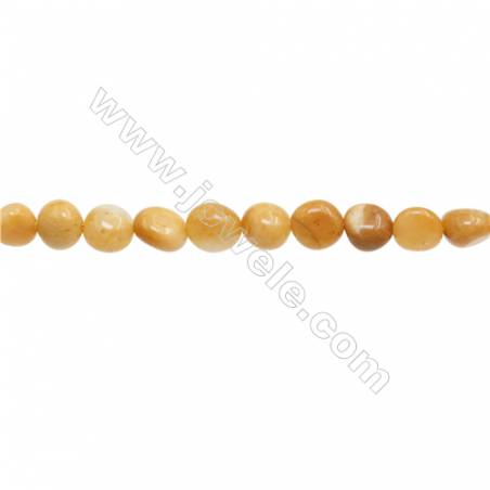 Natural Yellow Jade Chips  Size 6~7x7~8mm  hole 1mm  15~16" x 1strand