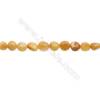 Perles Jade jaune en forme irrégulière sur fil Taille 6~7mm x7~8mm trou 1mm x1fil 15~16"