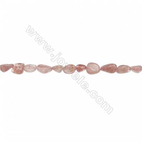 Erdbeere Quarz Perlenkette  ca. 4~7 x 5~9mm  Durchmesser des Loch ca. 1mm x 1 Strang 15~16"