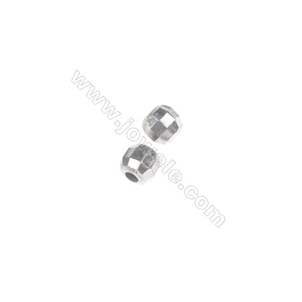 Perles rondes facette en argent925  2mm x 200pcs Diamètre de trou 0.6mm