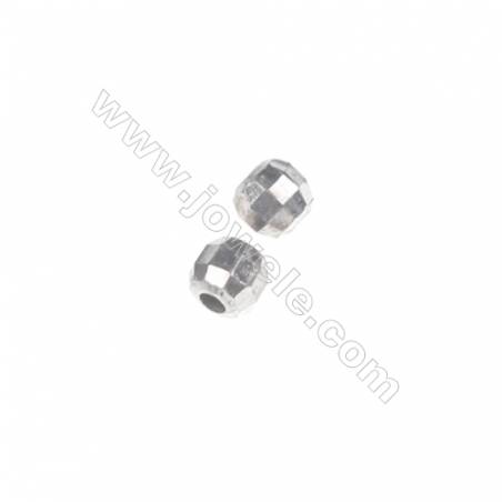 Perles rondes facette en argent925  2mm x 200pcs Diamètre de trou 0.6mm