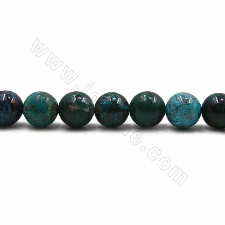 Natürliche Azuritperlen Stränge, rund, Größe  10 mm, Loch 1 mm, 38  Perlen / Strang
