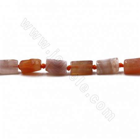 Fili di perle di agata naturale del Botswana, cilindro irregolare, dimensioni 7x11 mm, foro 1 mm, 30 perle/filo