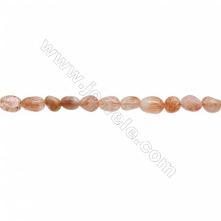 Natural Sunstone Beads Strand  Irregular  Size 4~7x6~9mm  Hole: 1mm  15~16" x 1strand