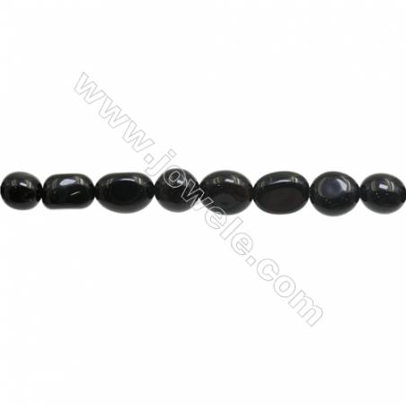 Natural Black Agate Beads Strand  Irregular  About 6~7 x8~9mm  hole 1mm 15~16" x 1strand