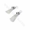 925 Thai Sterling Silver Tassel Pendants Charms Size 6x30mm Hole 3mm 10pcs/Pack