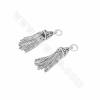 925 Thai Sterling Silver Tassel Pendants Charms Size 6x30mm Hole 3mm 10pcs/Pack